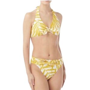 Carmen Marc Valvo Two Piece Bikini Swimsuit Yellow Saffron‎ Top L Bottom  NWT